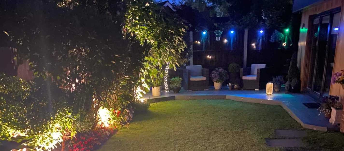 Garden lit up